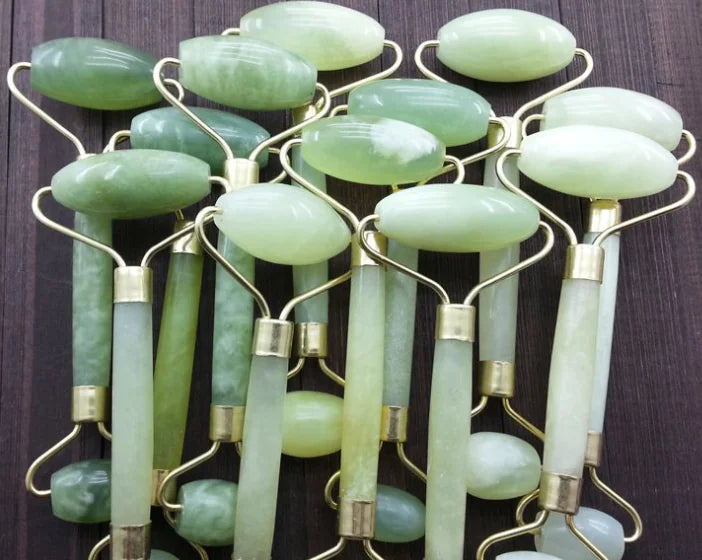 Jade Facial Roller & Gua Sha Set - Natural Stone Beauty Massager