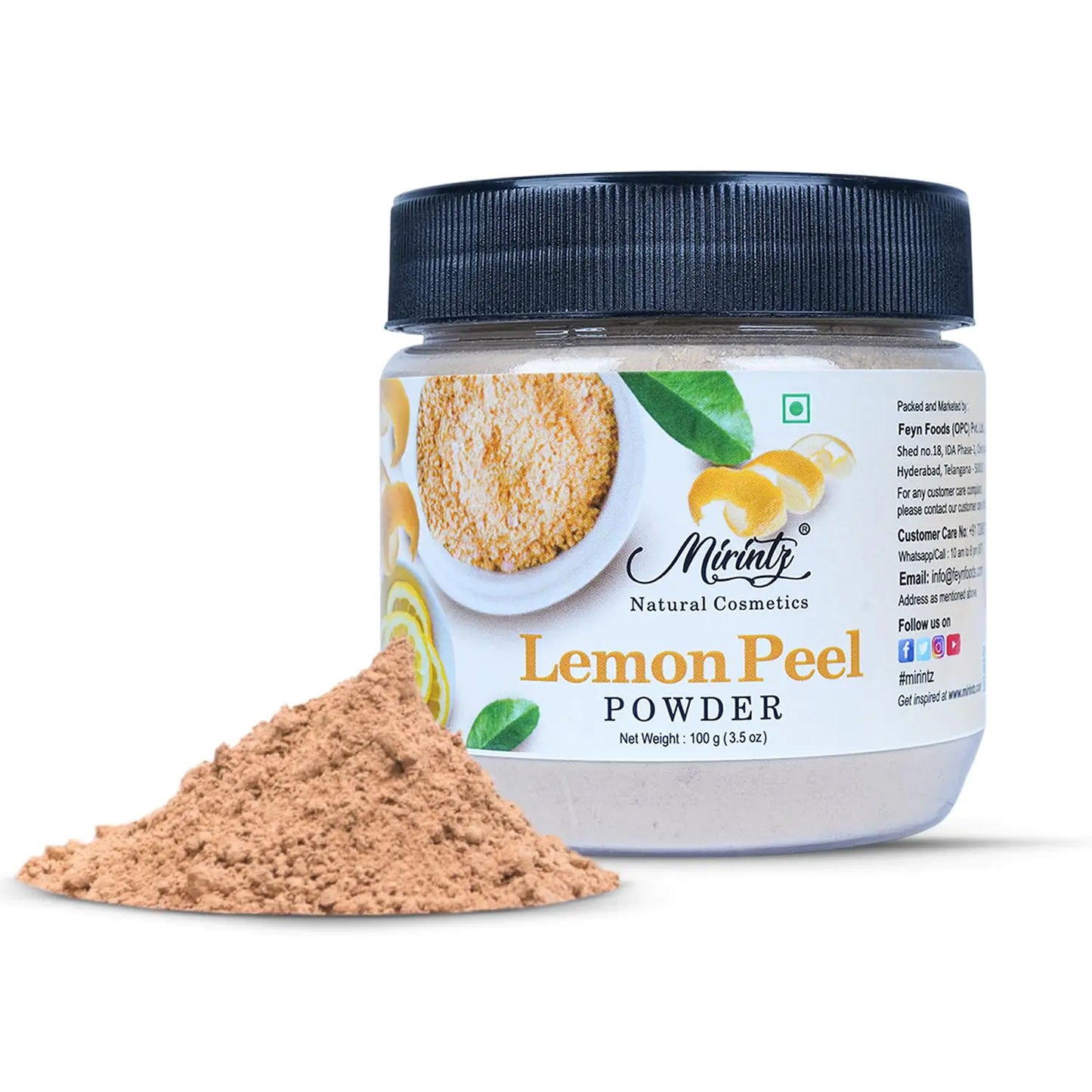 MirinNatural Lemon Peel Powder - Pure Vitamin C Face Mask & Brightening Treatment