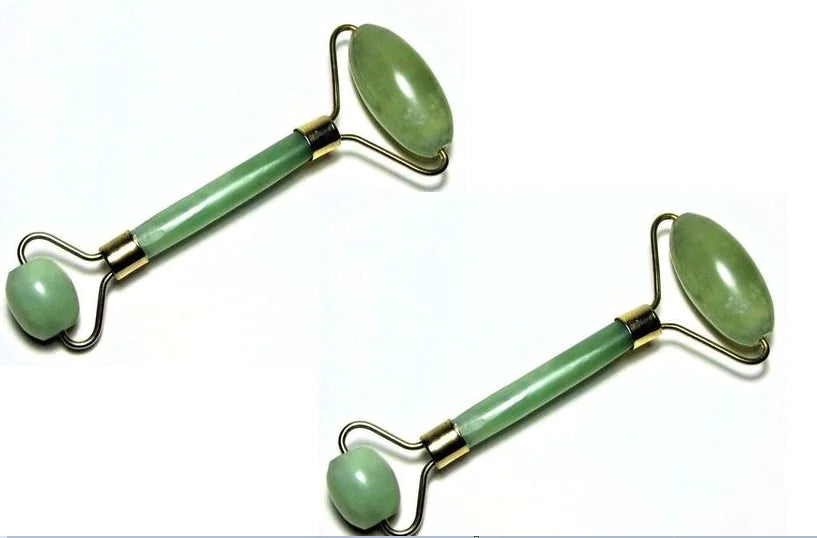 Jade Facial Roller & Gua Sha Set - Natural Stone Beauty Massager