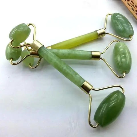 Jade Facial Roller & Gua Sha Set - Natural Stone Beauty Massager