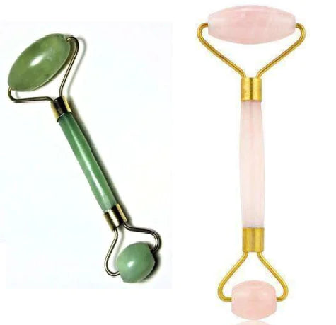 Jade Facial Roller & Gua Sha Set - Natural Stone Beauty Massager