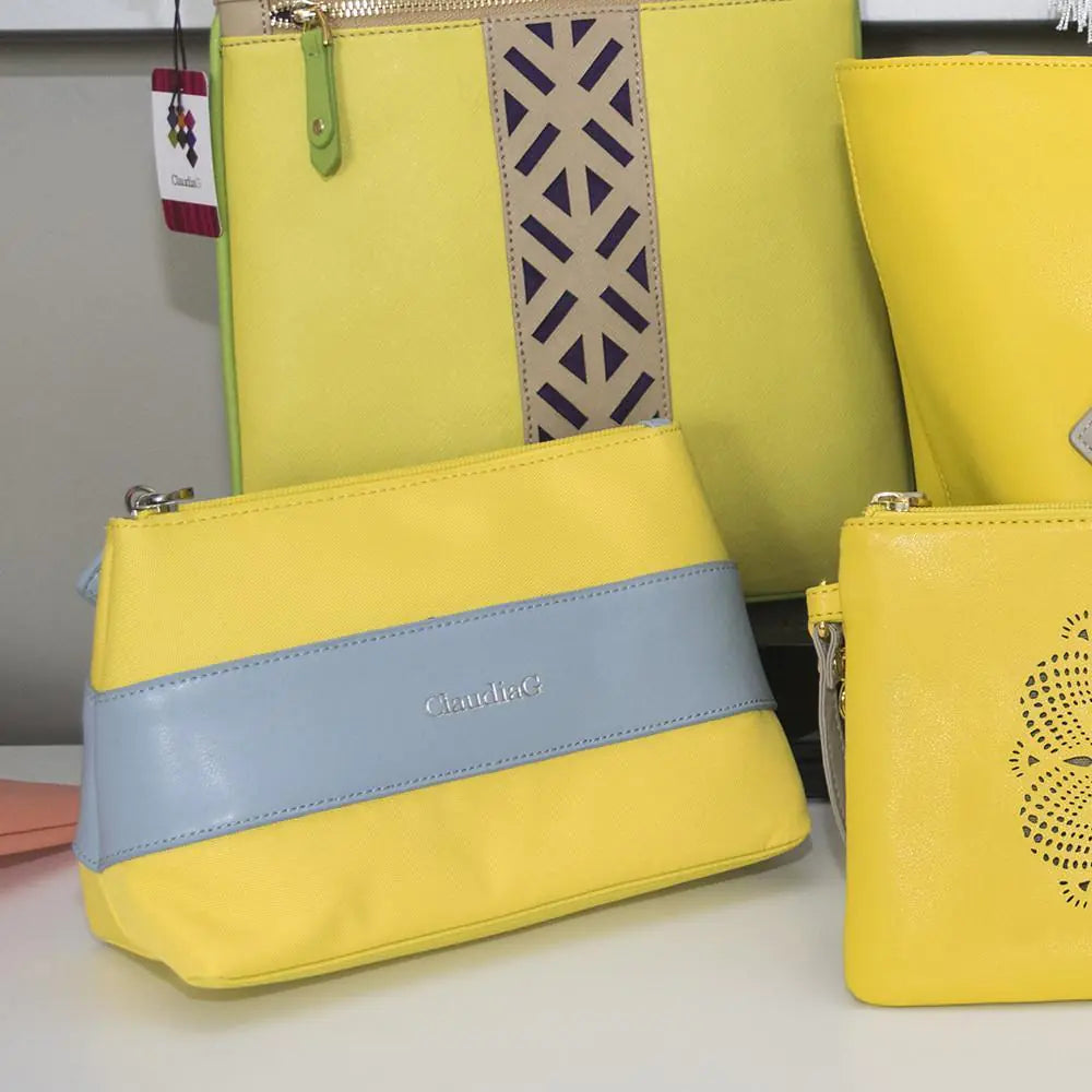 Pollen Beauty Pouch - Canvas & Leather Makeup Organizer Bag
