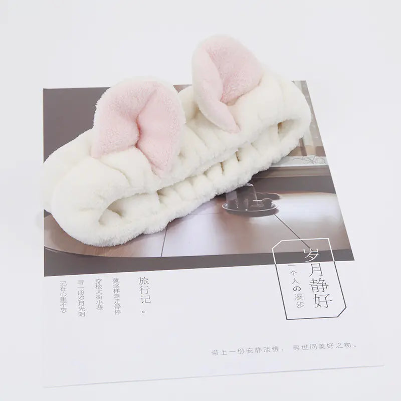 Cat Ear Spa Headband Soft Makeup &amp; Skincare Band