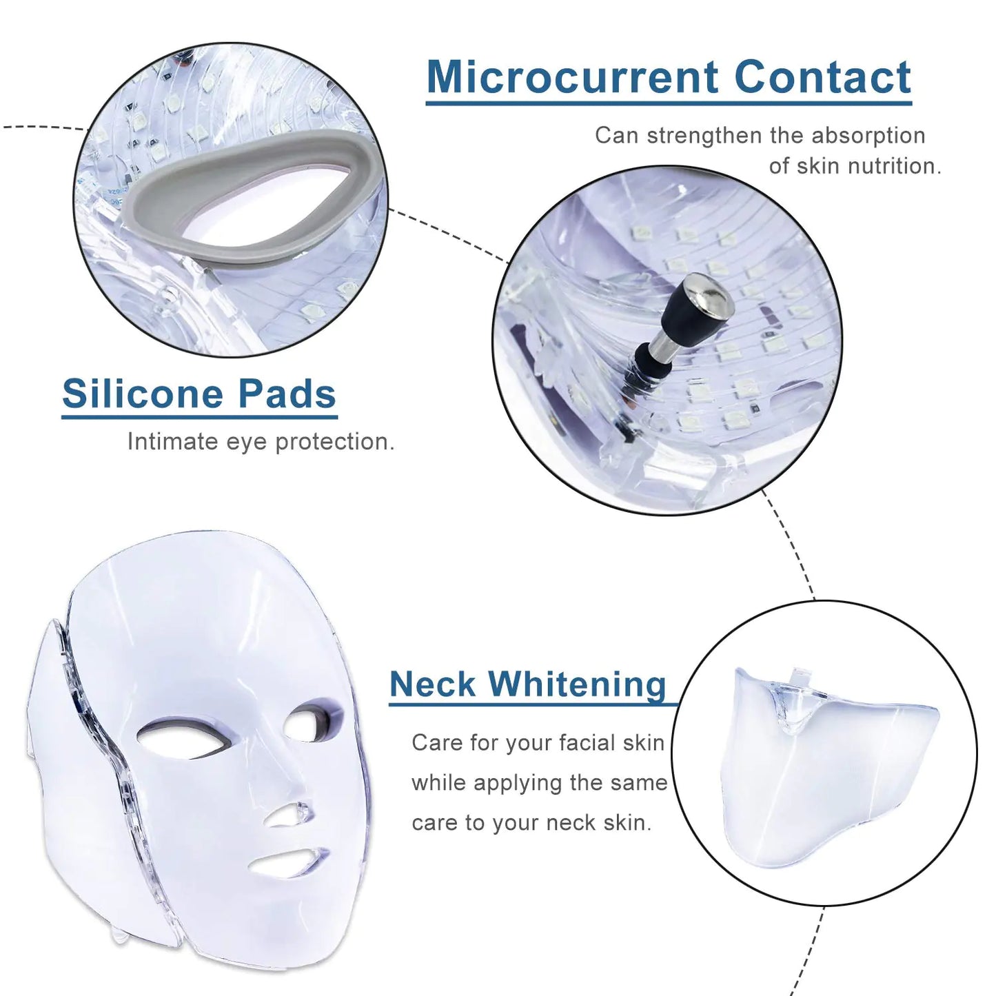 LED Light Therapy Face Mask - 7 Colour Photon Skin Rejuvenation Device