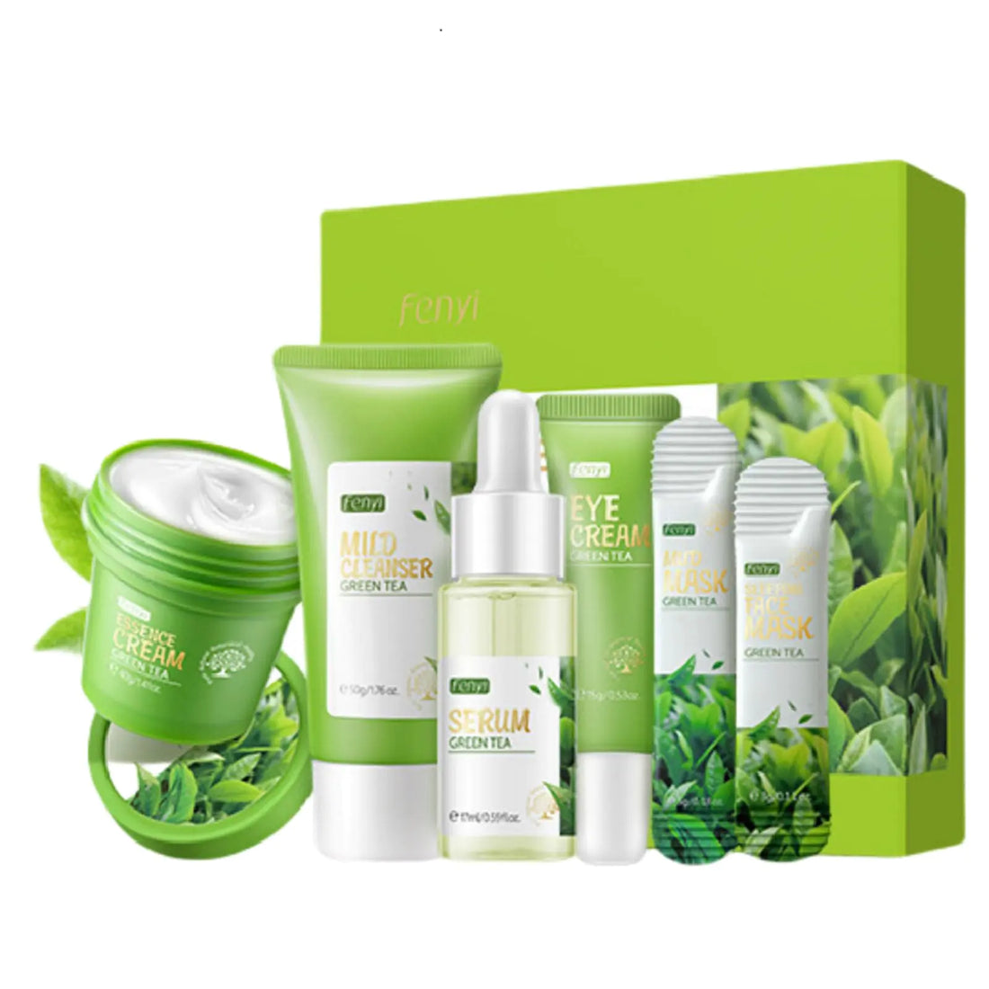 Green Tea Skincare Set Complete 19Piece AntiAging Collection