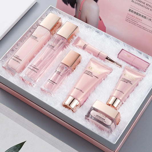 8-Pcs Skincare Set Anti Aging Skin Daily Care Routine Kit