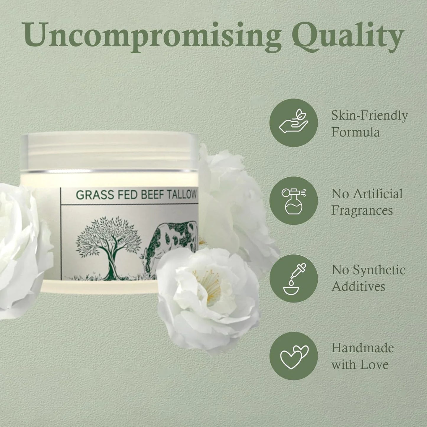 Grass-Fed Tallow Moisturizing Cream - Natural Skin Balm for Deep Hydration